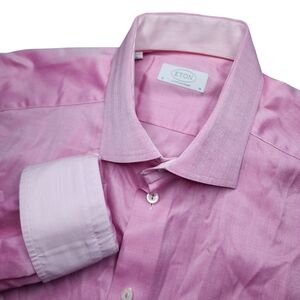 ETON Mens Large (Size‎ 16) Pink Contemporary Fit Long Sleeve Button Up Shirt